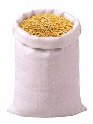 Saco de maíz amarillo.